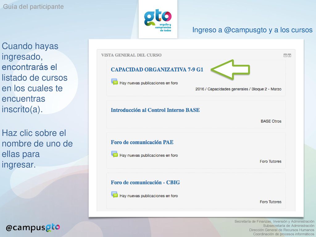 Haz clic sobre el nombre de uno de ellas para ingresar.