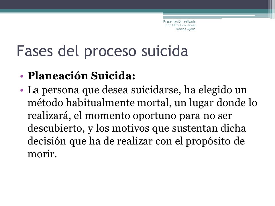 Fases del proceso suicida