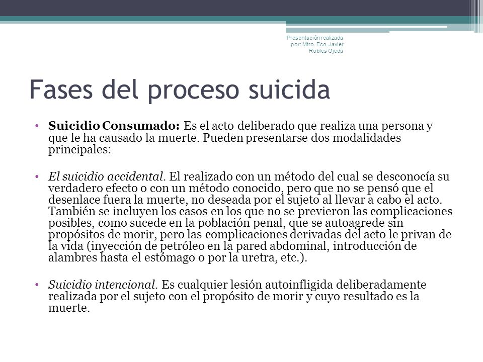Fases del proceso suicida