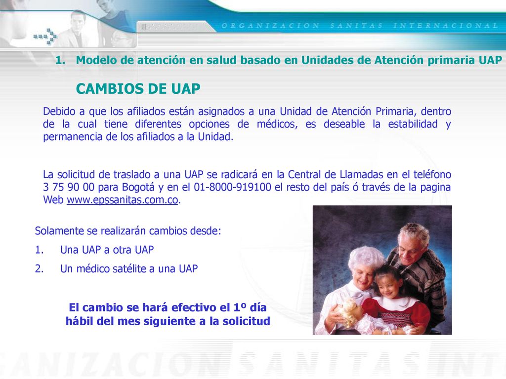 Modelo de atención en salud basado en Unidades de Atención primaria UAP CAMBIOS DE UAP