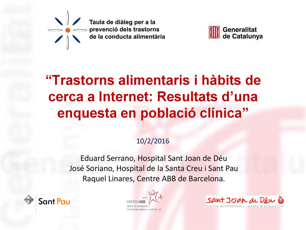 Trastorns alimentaris i hàbits de cerca a Internet: Resultats d’una enquesta en població clínica