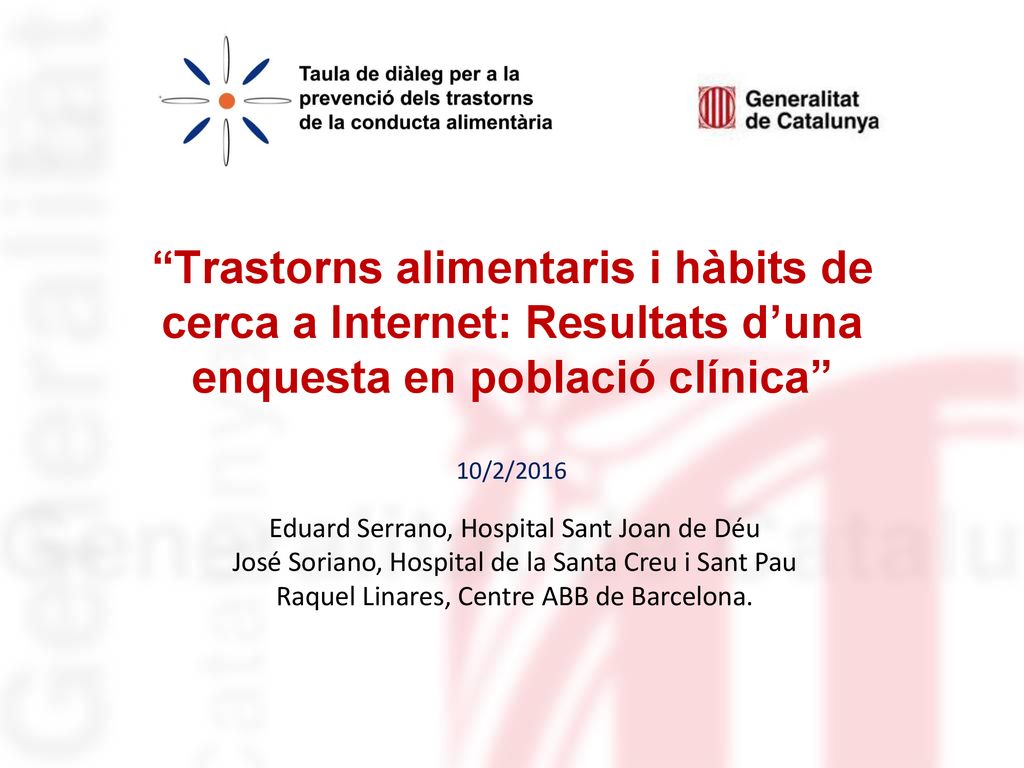 Trastorns alimentaris i hàbits de cerca a Internet: Resultats d’una enquesta en població clínica