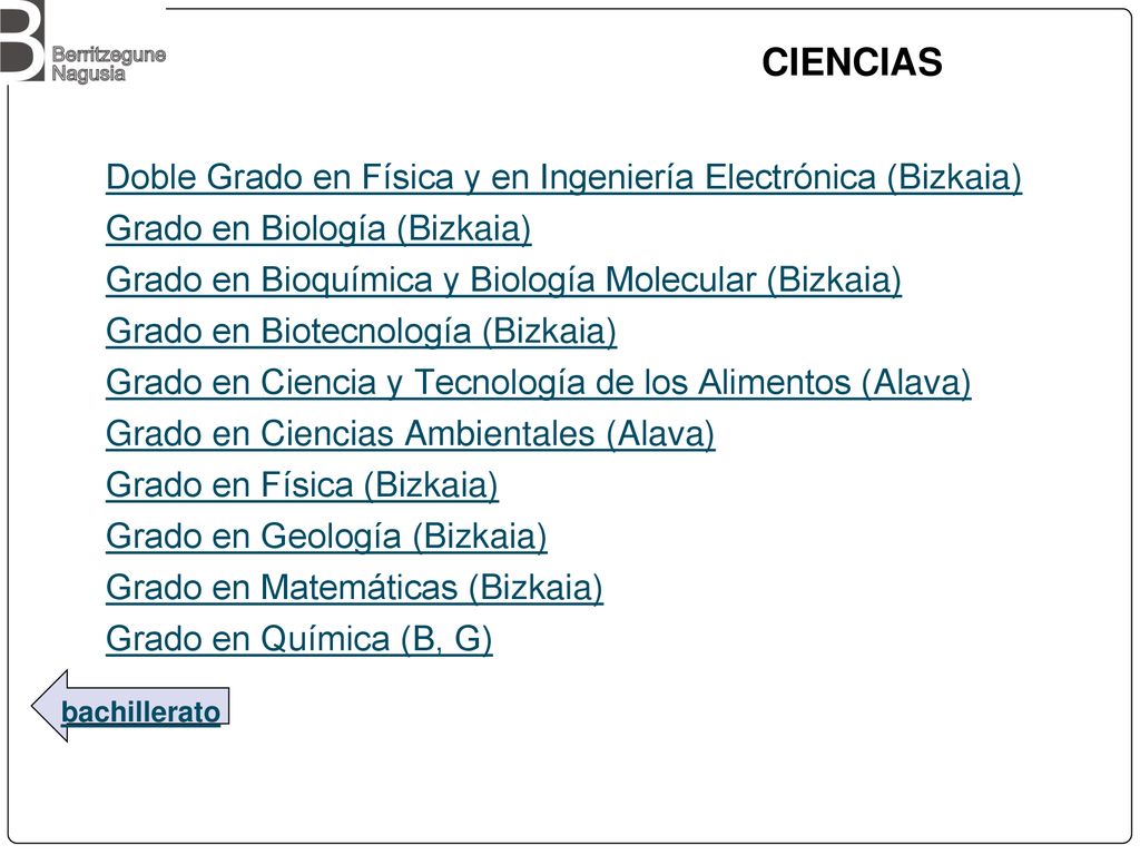 CIENCIAS Doble Grado en Física y en Ingeniería Electrónica (Bizkaia)