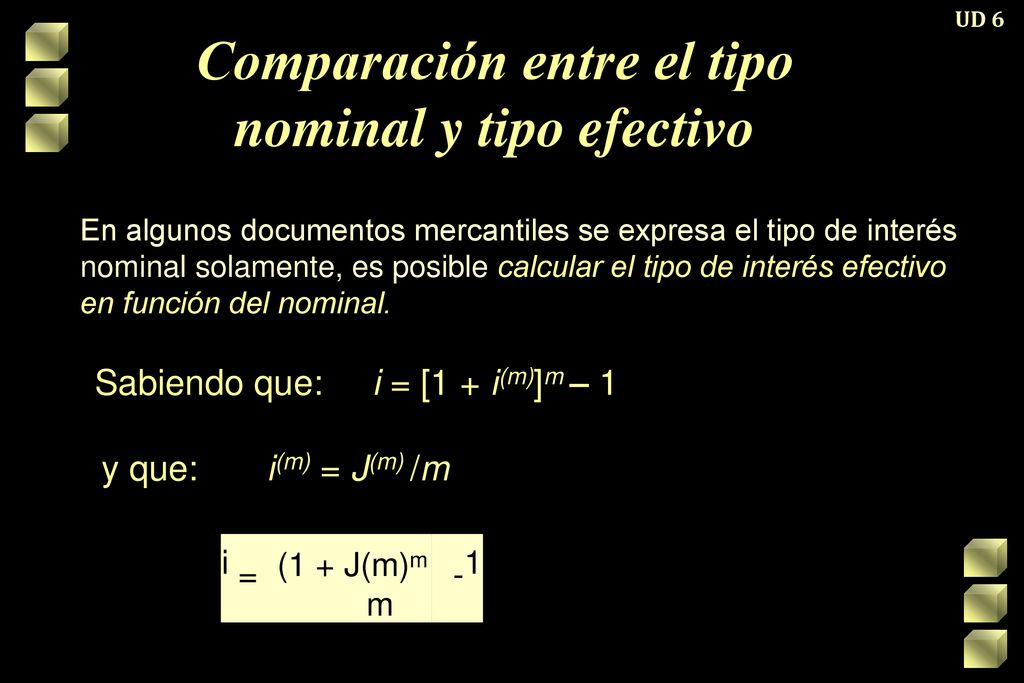 Comparación entre el tipo nominal y tipo efectivo