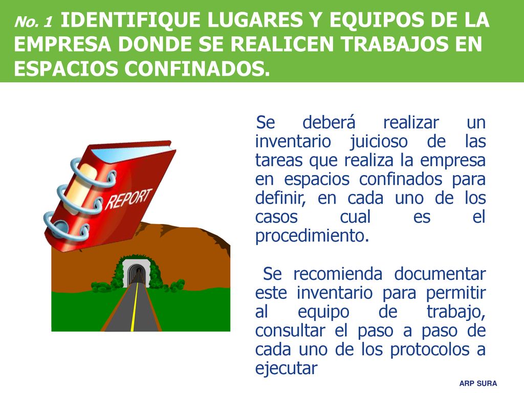 No. 1 IDENTIFIQUE LUGARES Y EQUIPOS DE LA EMPRESA DONDE SE REALICEN TRABAJOS EN ESPACIOS CONFINADOS.