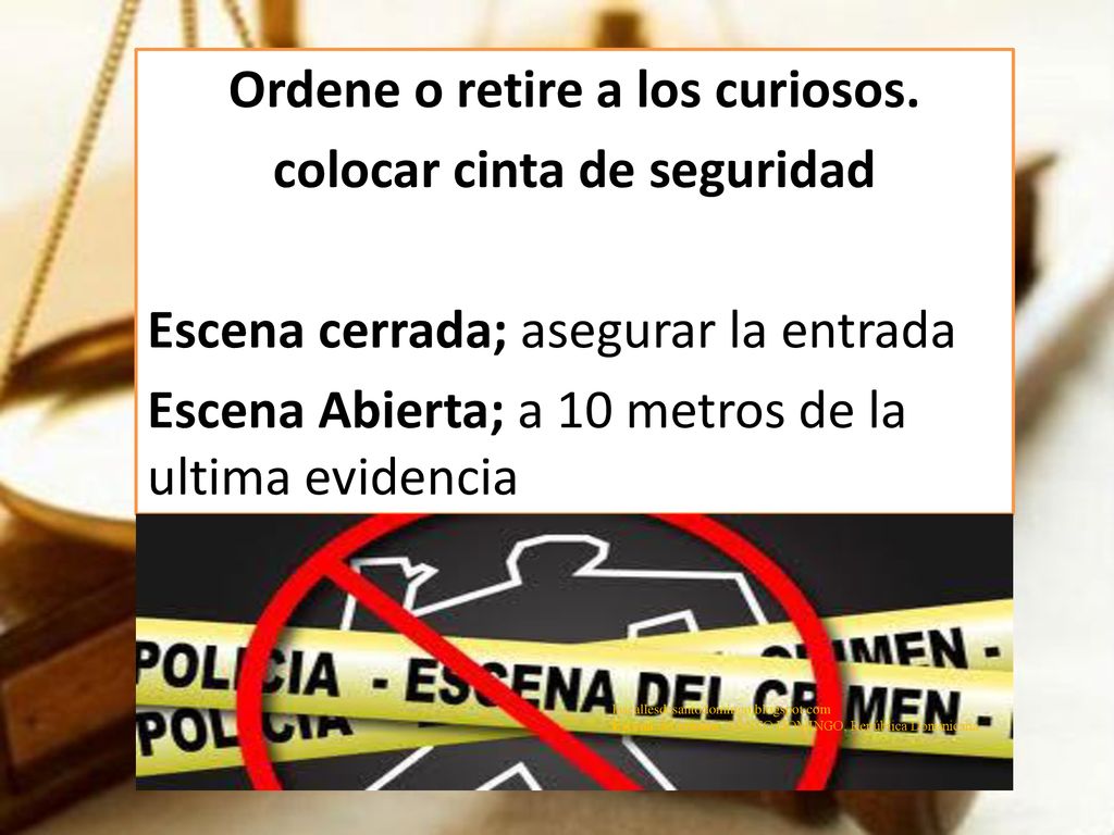 Ordene o retire a los curiosos. colocar cinta de seguridad