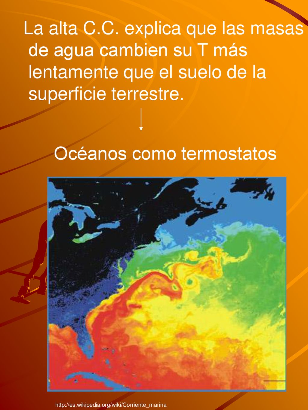 La alta C.C. explica que las masas de agua cambien su T más