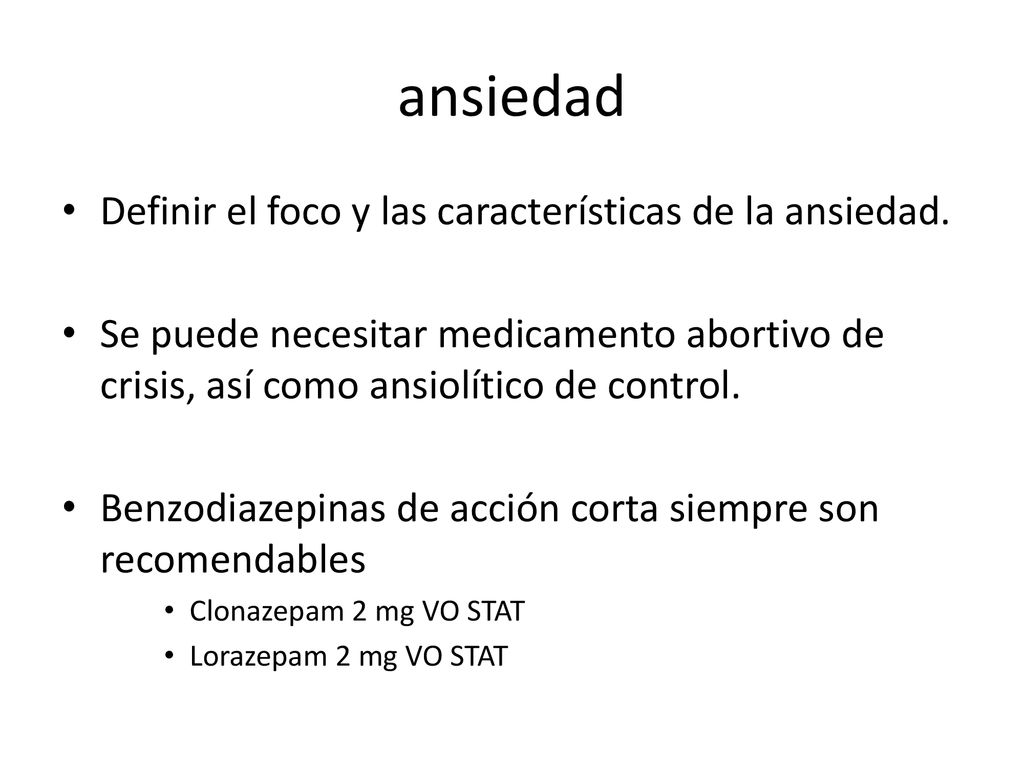 ansiedad Definir el foco y las características de la ansiedad.