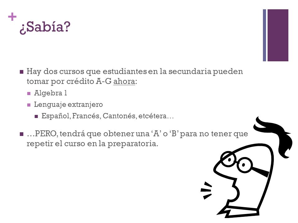 ¿Sabía Hay dos cursos que estudiantes en la secundaria pueden tomar por crédito A-G ahora: Algebra 1.