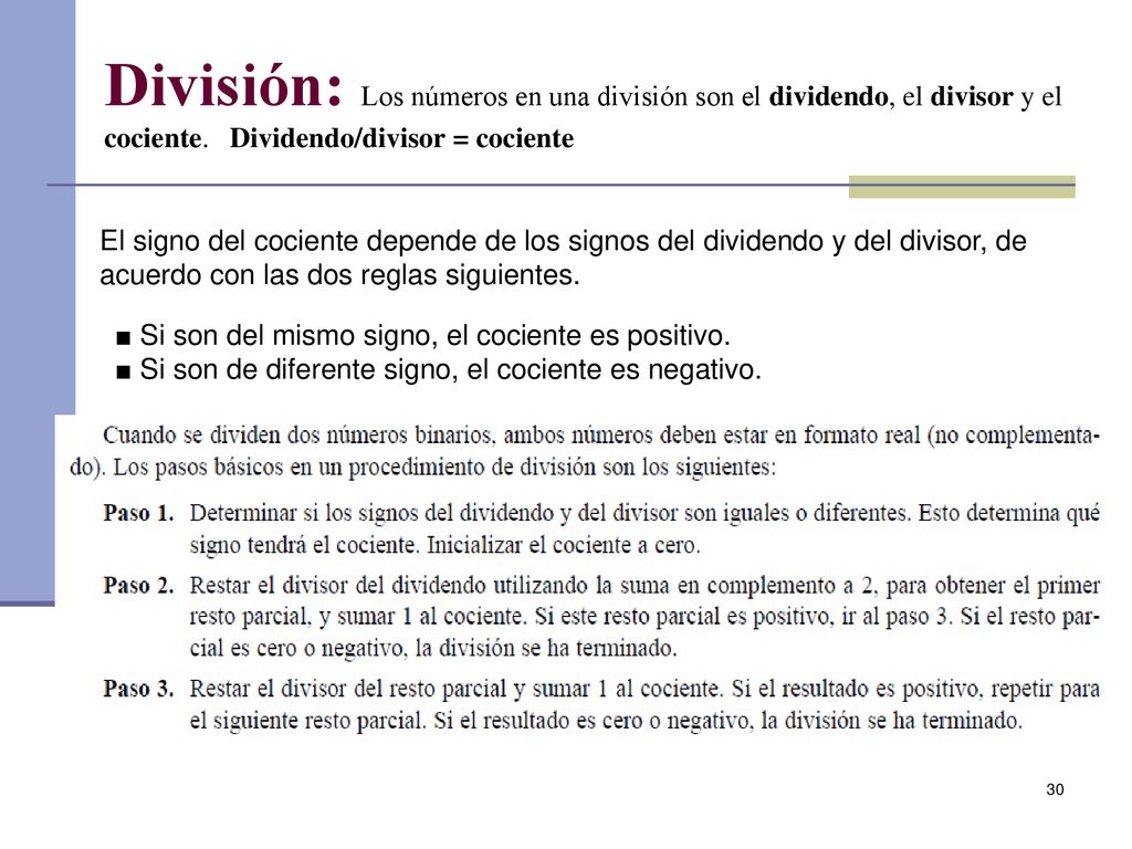 División: Los números en una división son el dividendo, el divisor y el cociente. Dividendo/divisor = cociente