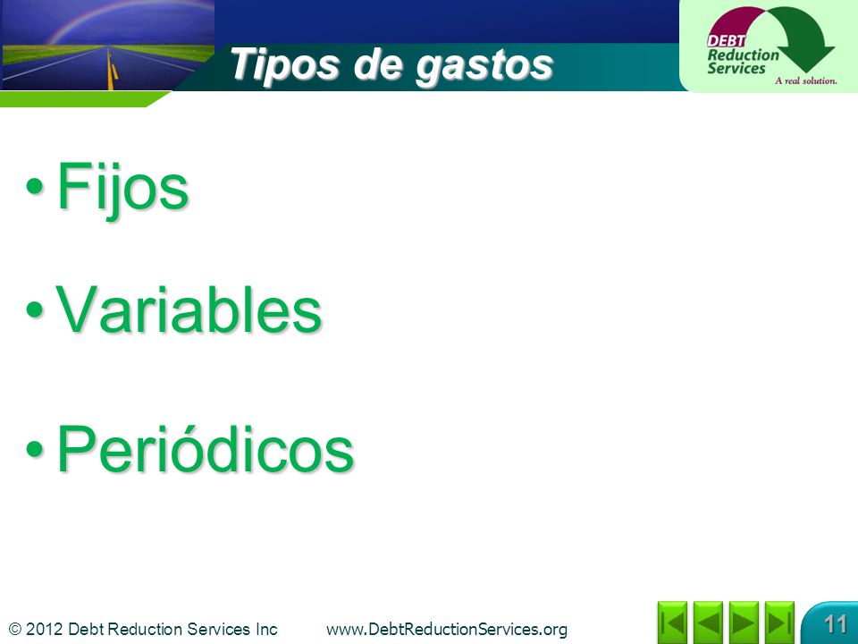Fijos Variables Periódicos Tipos de gastos DC: Rev: