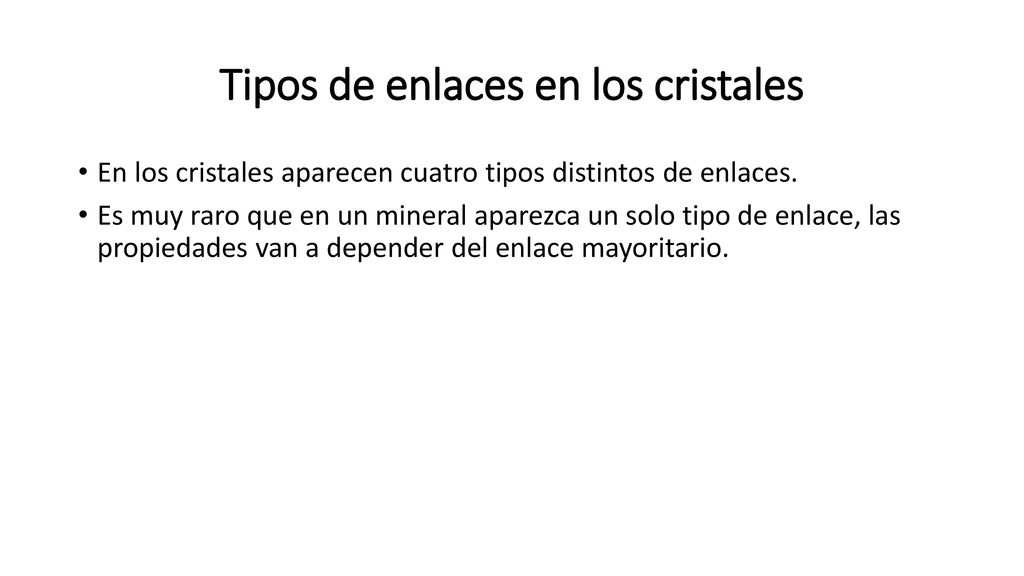 Tipos de enlaces en los cristales