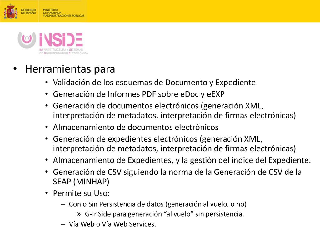 Herramientas para Validación de los esquemas de Documento y Expediente