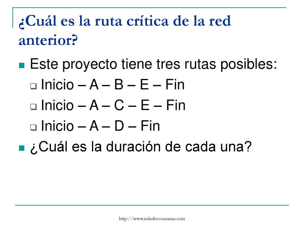 ¿Cuál es la ruta crítica de la red anterior