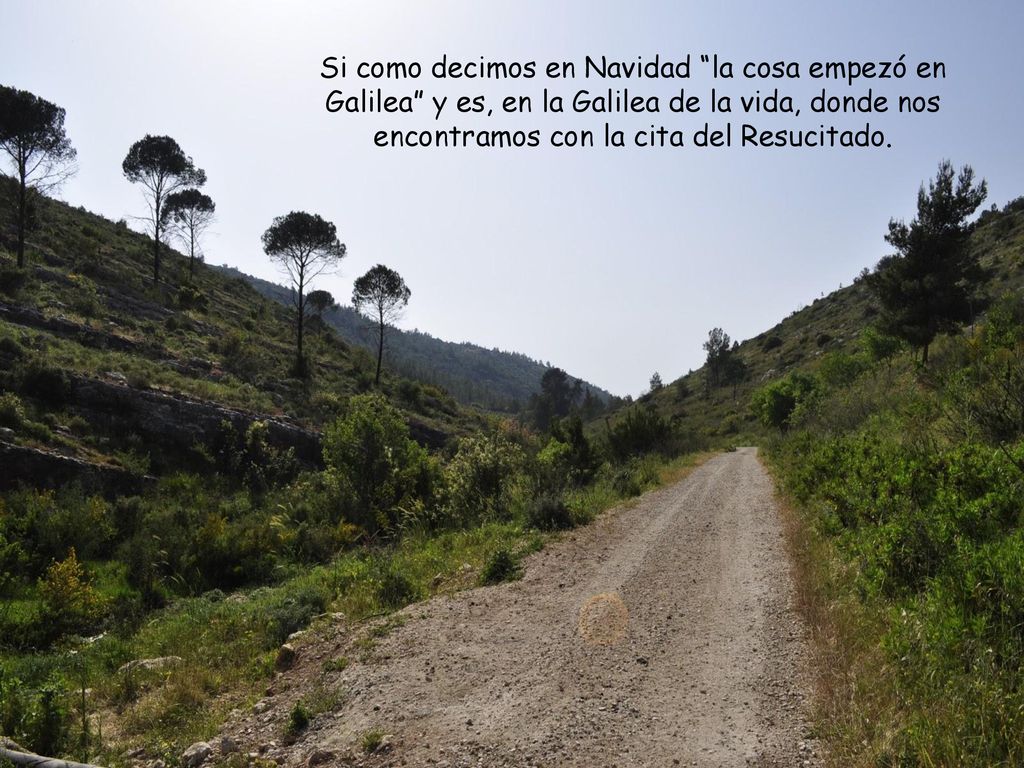 Si como decimos en Navidad la cosa empezó en Galilea y es, en la Galilea de la vida, donde nos encontramos con la cita del Resucitado.