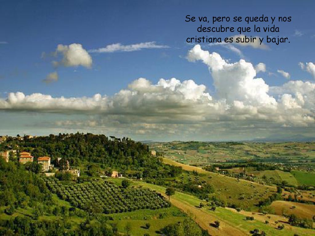 Se va, pero se queda y nos descubre que la vida cristiana es subir y bajar.