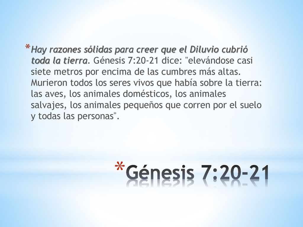 Hay razones sólidas para creer que el Diluvio cubrió toda la tierra