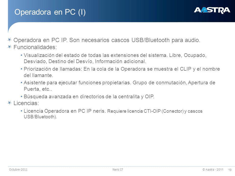 24/03/2017 Operadora en PC (I) Operadora en PC IP. Son necesarios cascos USB/Bluetooth para audio.
