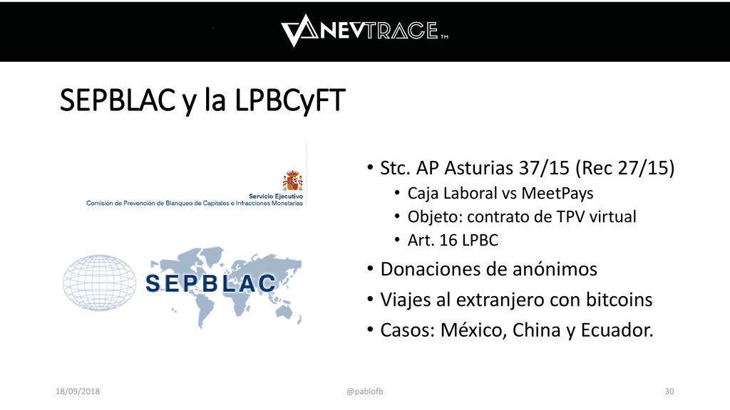 SEPBLAC y la LPBCyFT Stc. AP Asturias 37/15 (Rec 27/15)