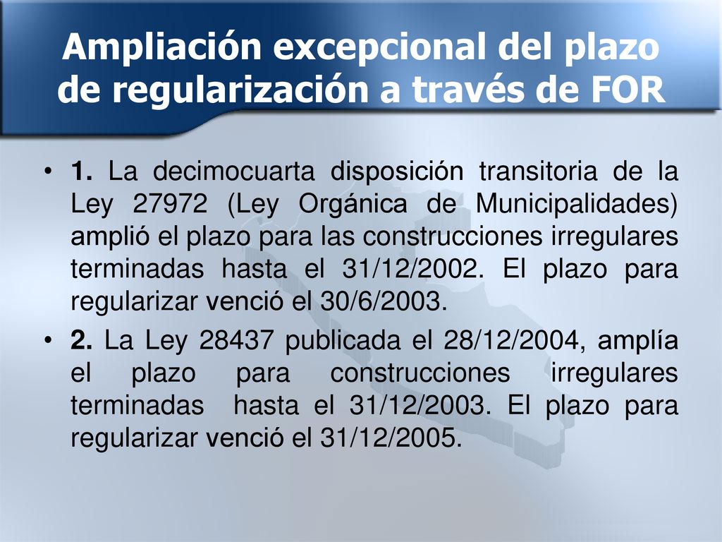 Ampliación excepcional del plazo de regularización a través de FOR