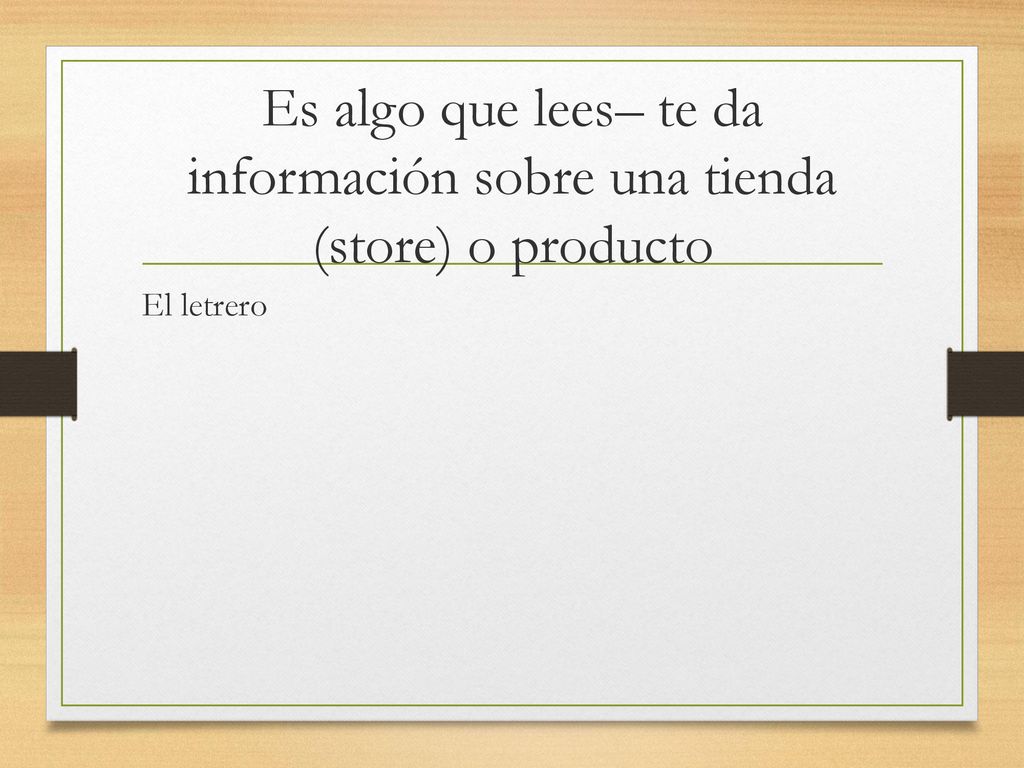 Es algo que lees– te da información sobre una tienda (store) o producto