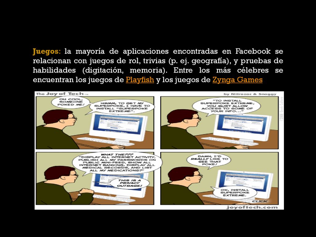 Juegos: la mayoría de aplicaciones encontradas en Facebook se relacionan con juegos de rol, trivias (p.