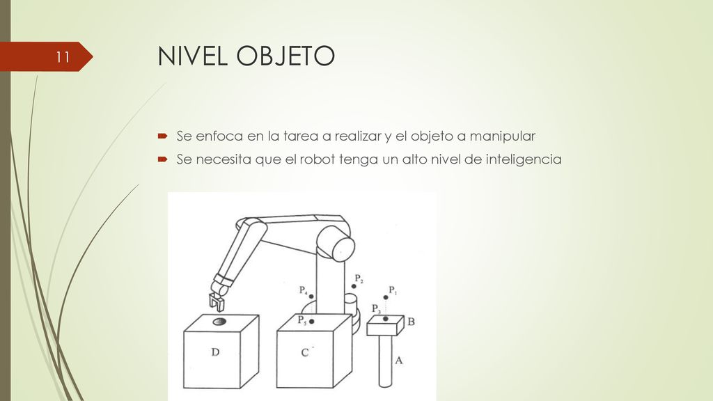 NIVEL OBJETO Se enfoca en la tarea a realizar y el objeto a manipular