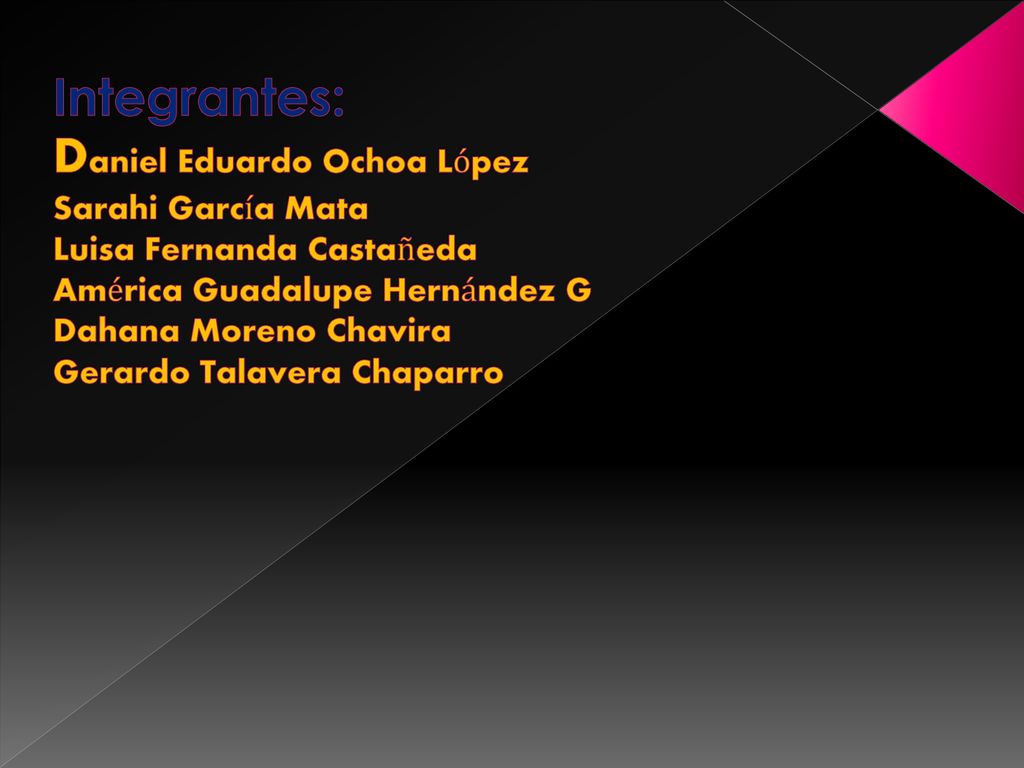 Integrantes: Daniel Eduardo Ochoa López Sarahi García Mata Luisa Fernanda Castañeda América Guadalupe Hernández G Dahana Moreno Chavira Gerardo Talavera Chaparro