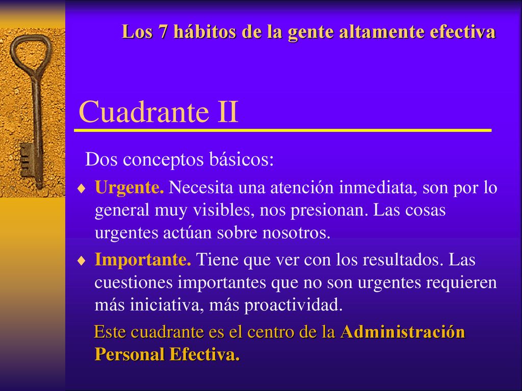 Los 7 hábitos de la gente altamente efectiva Cuadrante II