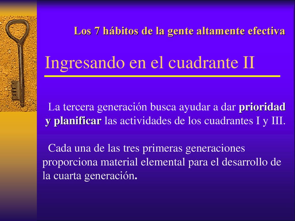 Los 7 hábitos de la gente altamente efectiva Ingresando en el cuadrante II