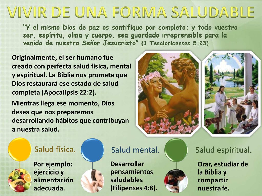 Y el mismo Dios de paz os santifique por completo; y todo vuestro ser, espíritu, alma y cuerpo, sea guardado irreprensible para la venida de nuestro Señor Jesucristo (1 Tesalonicenses 5:23)