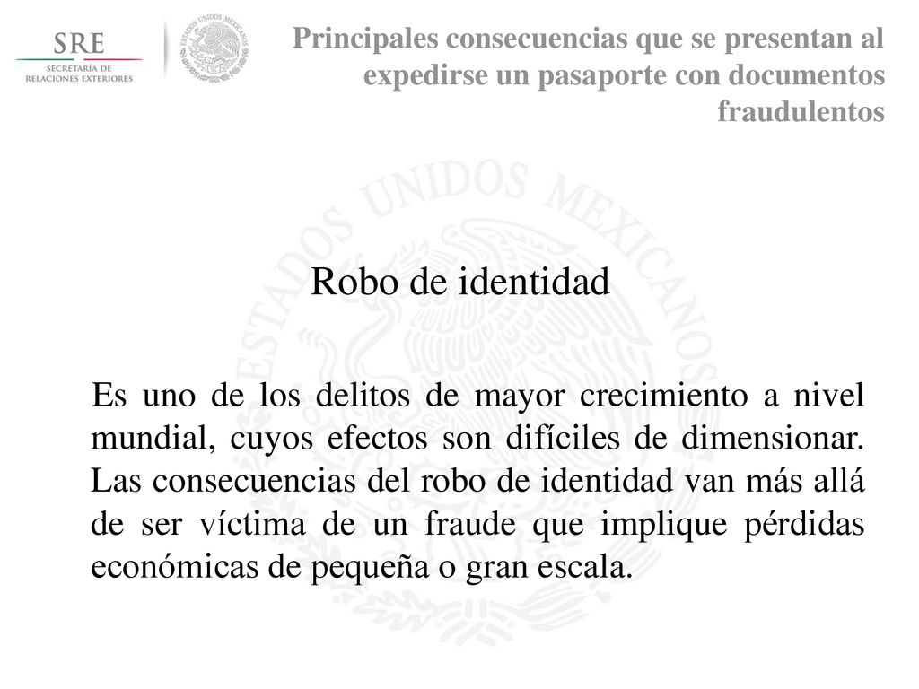 Principales consecuencias que se presentan al expedirse un pasaporte con documentos fraudulentos