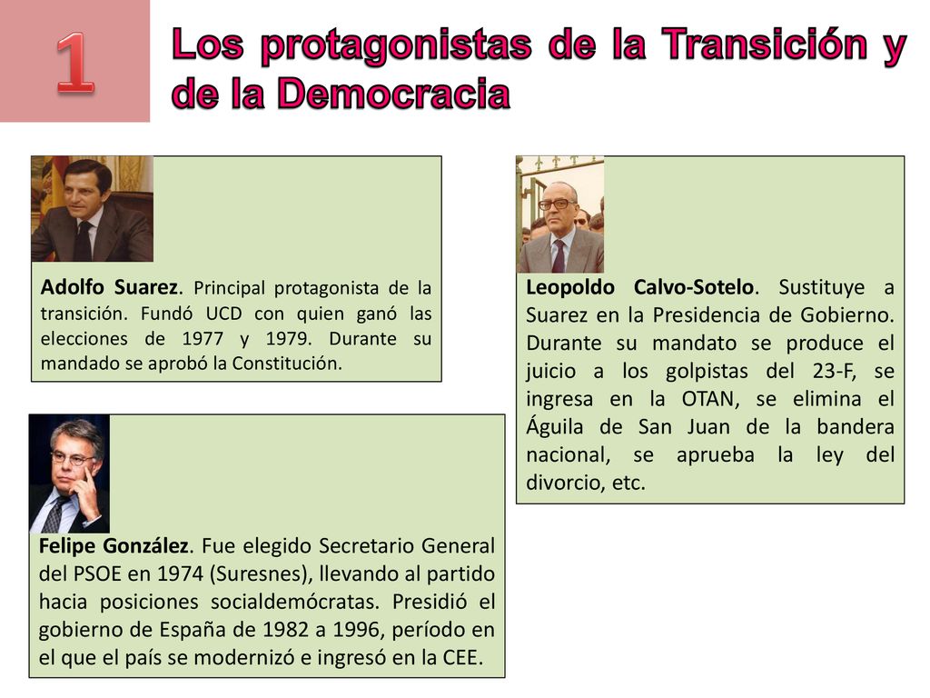 1 Los protagonistas de la Transición y de la Democracia
