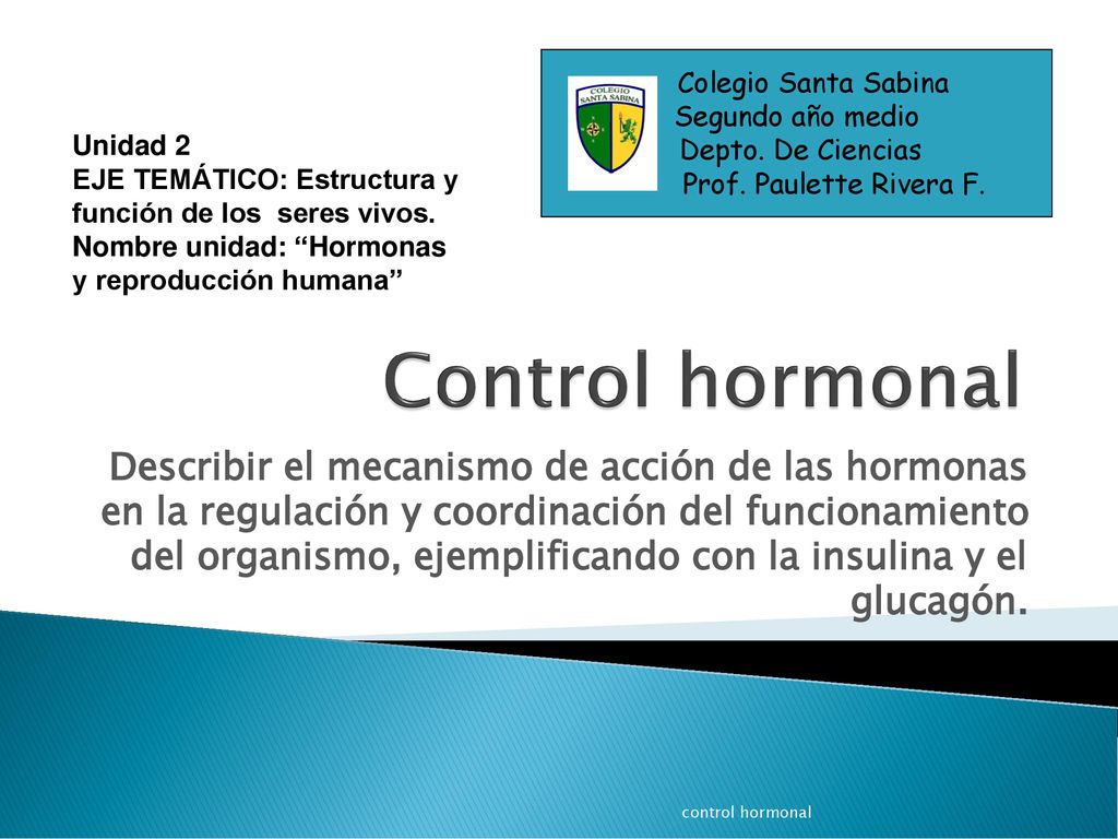 Colegio Santa Sabina Segundo año medio. Depto. De Ciencias. Prof. Paulette Rivera F. Unidad 2.