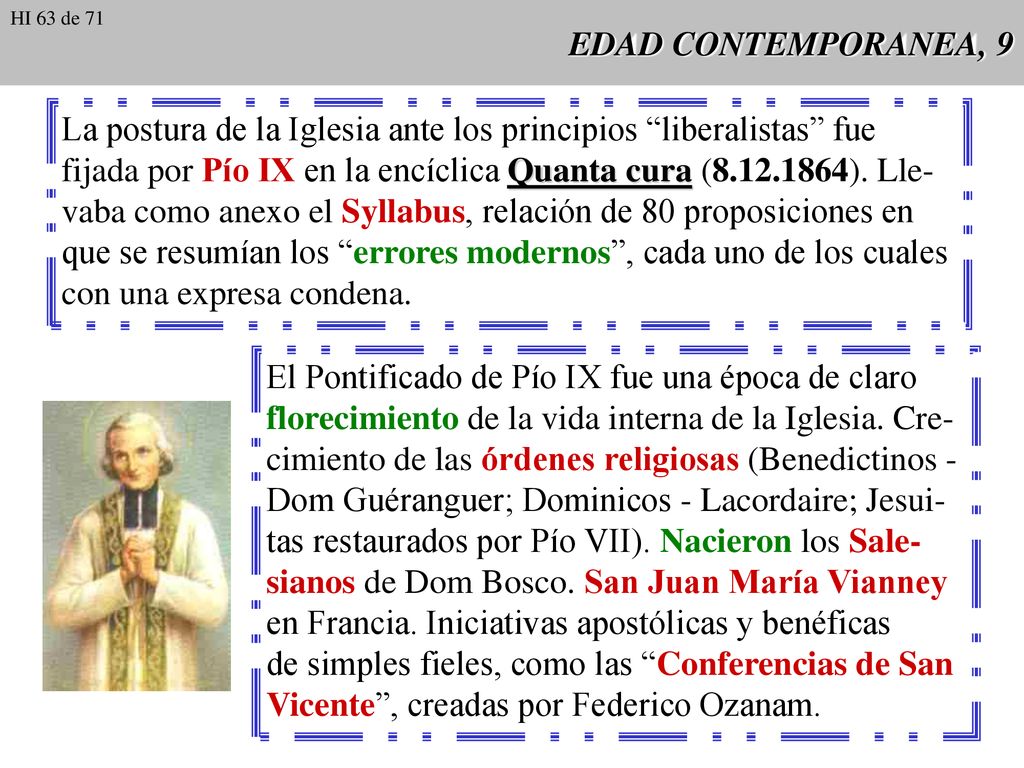 La postura de la Iglesia ante los principios liberalistas fue