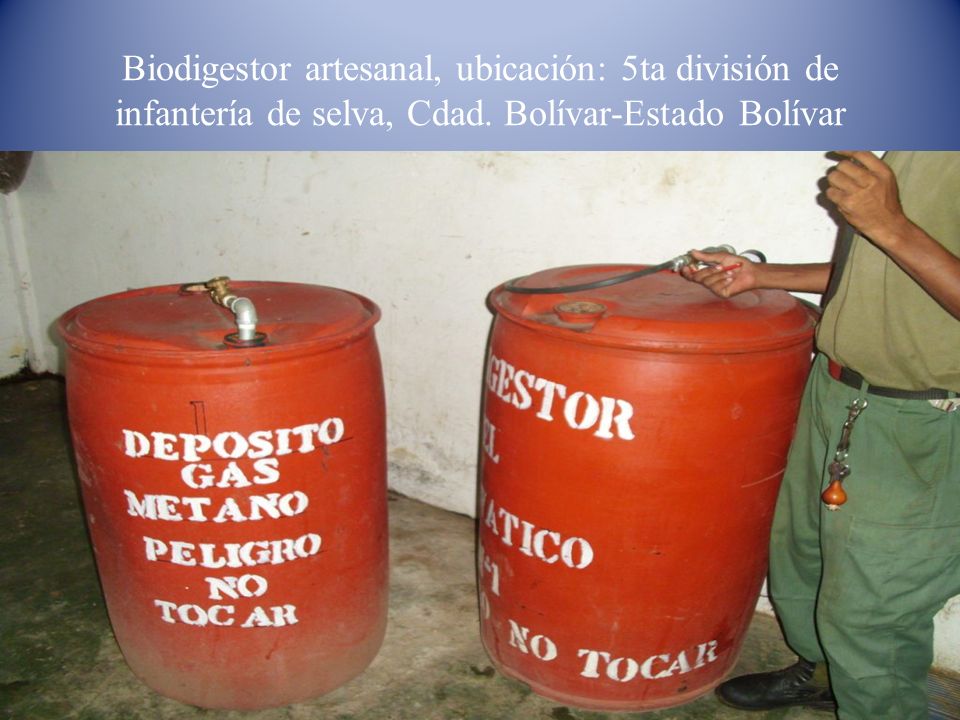 Biodigestor artesanal, ubicación: 5ta división de infantería de selva, Cdad. Bolívar-Estado Bolívar