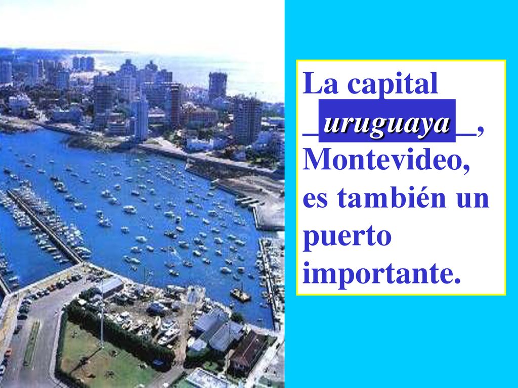 La capital ___________, Montevideo, es también un puerto importante. uruguaya