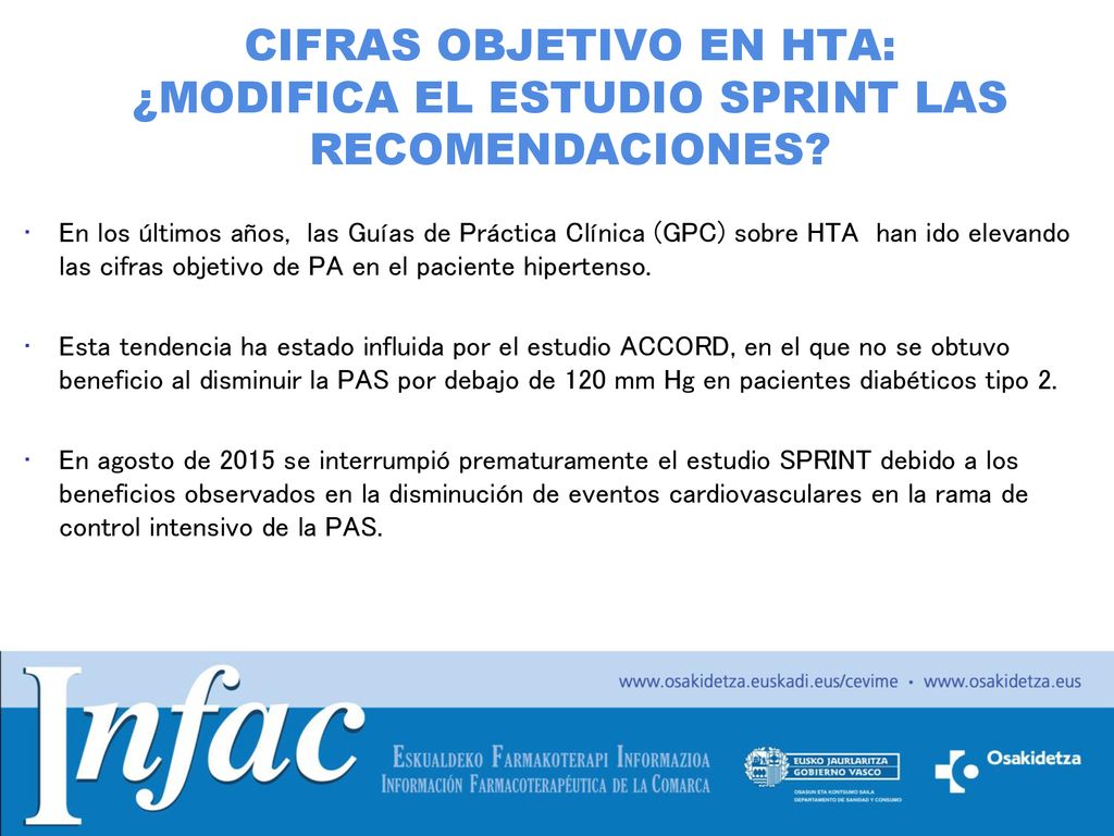 CIFRAS OBJETIVO EN HTA: ¿MODIFICA EL ESTUDIO SPRINT LAS RECOMENDACIONES
