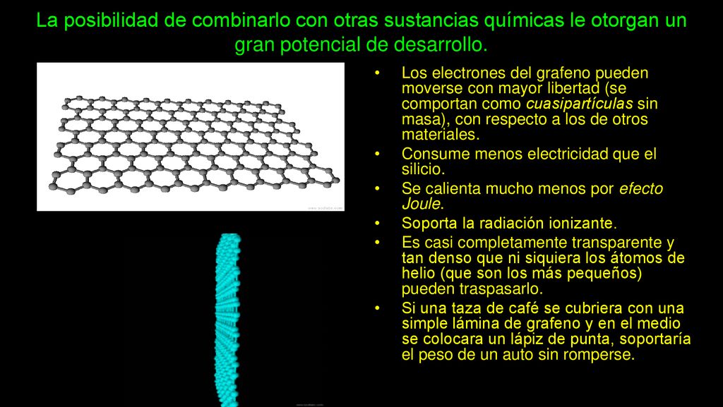 La posibilidad de combinarlo con otras sustancias químicas le otorgan un gran potencial de desarrollo.