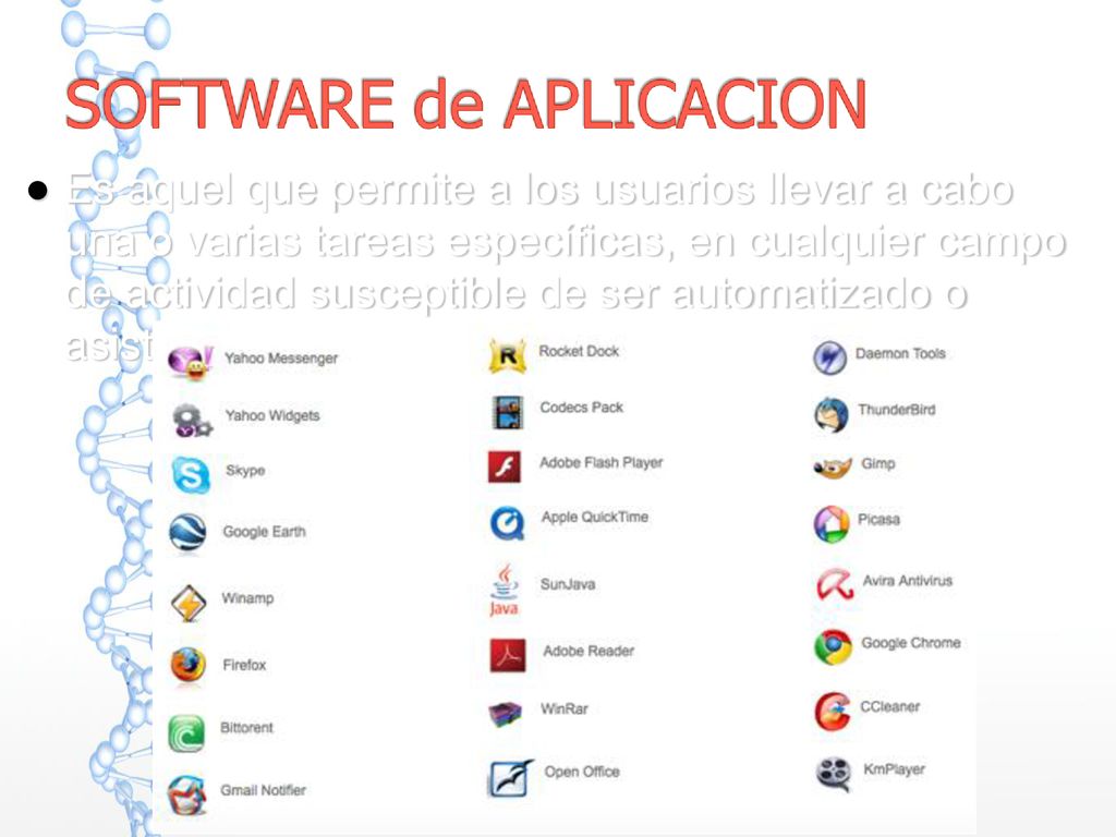 Es aquel que permite a los usuarios llevar a cabo una o varias tareas específicas, en cualquier campo de actividad susceptible de ser automatizado o asistido.
