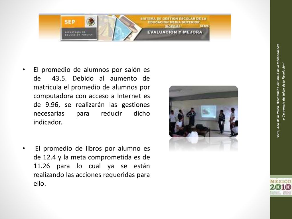 El promedio de alumnos por salón es de 43. 5