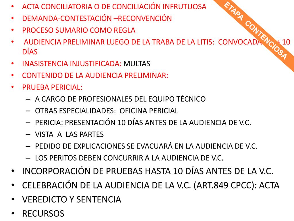 INCORPORACIÓN DE PRUEBAS HASTA 10 DÍAS ANTES DE LA V.C.