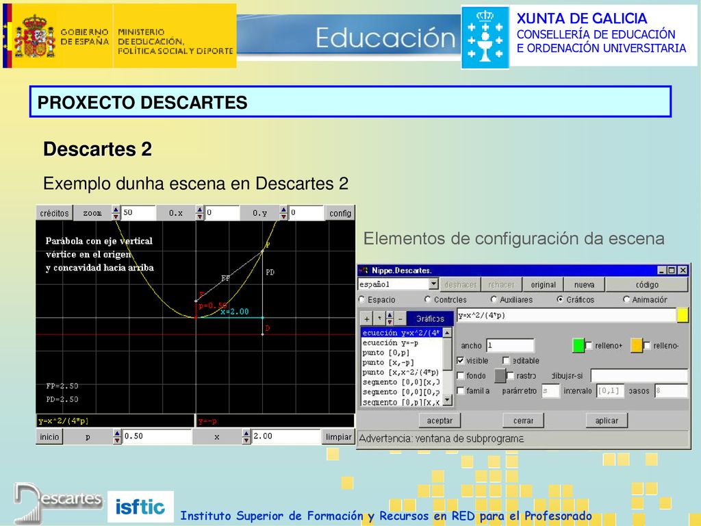 Descartes 2 PROXECTO DESCARTES Exemplo dunha escena en Descartes 2