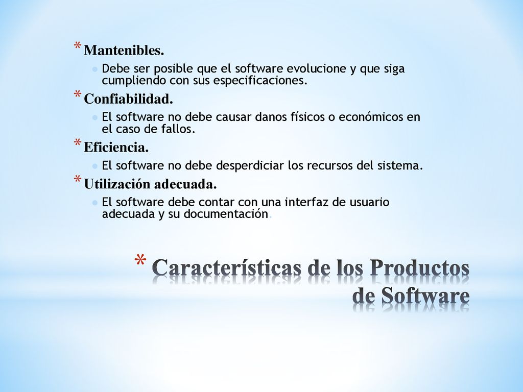Características de los Productos de Software