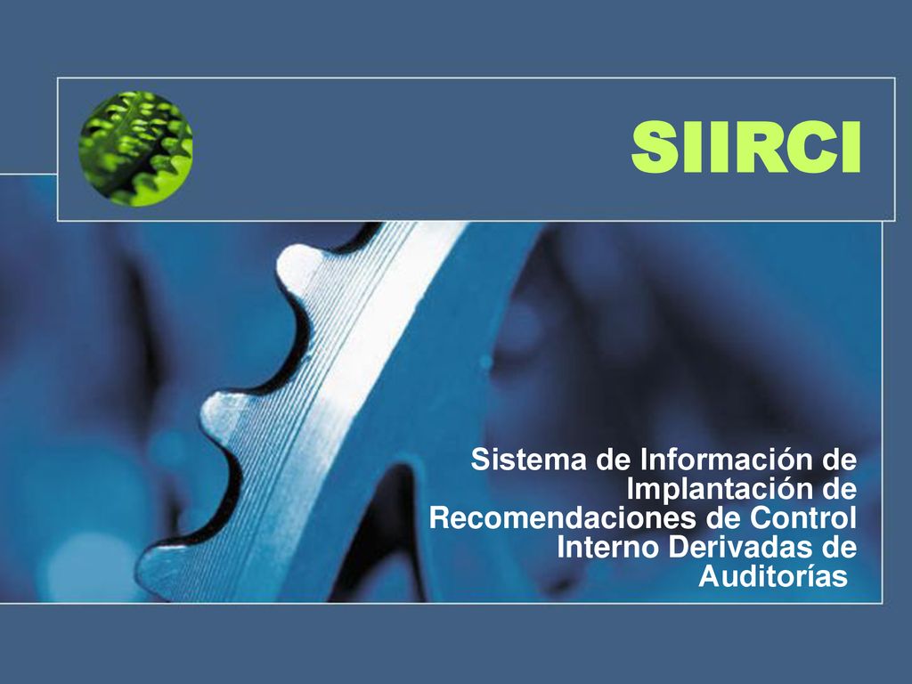 SIIRCI Sistema de Información de Implantación de Recomendaciones de Control Interno Derivadas de Auditorías.
