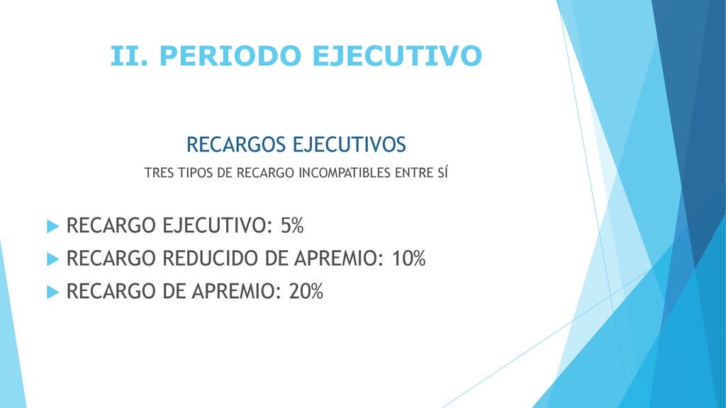 TRES TIPOS DE RECARGO INCOMPATIBLES ENTRE SÍ