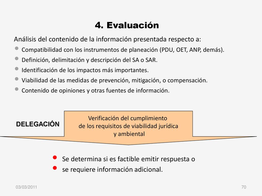 4. Evaluación Análisis del contenido de la información presentada respecto a:
