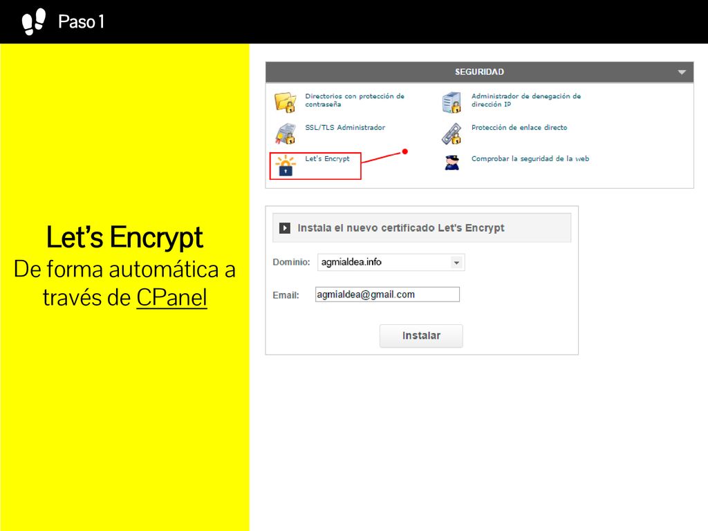 Let’s Encrypt De forma automática a través de CPanel