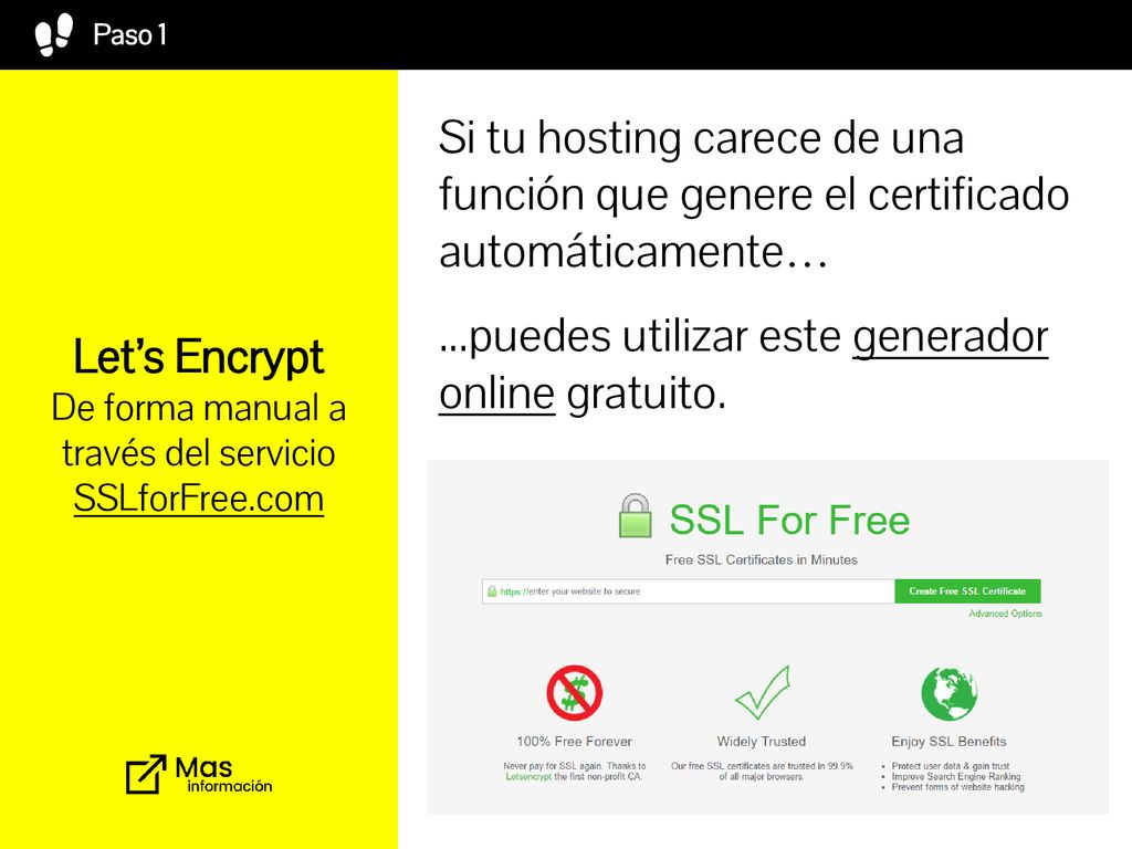 Let’s Encrypt De forma manual a través del servicio SSLforFree.com