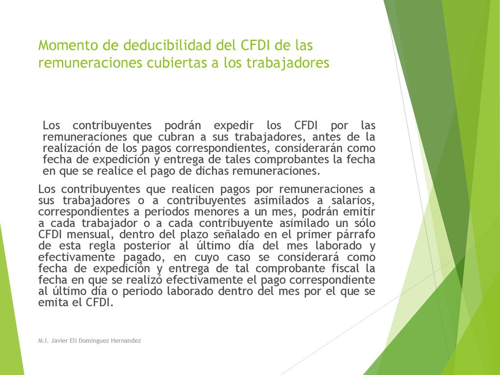 Momento de deducibilidad del CFDI de las remuneraciones cubiertas a los trabajadores